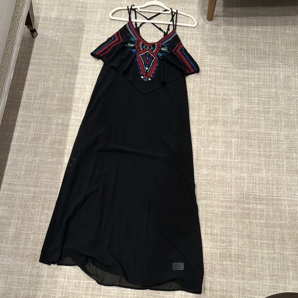 Black Embroidered Maxi Dress